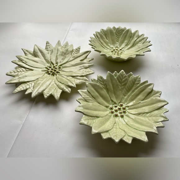 Duncan Poinsettia Plate and Bowls - Picture 2 of 11